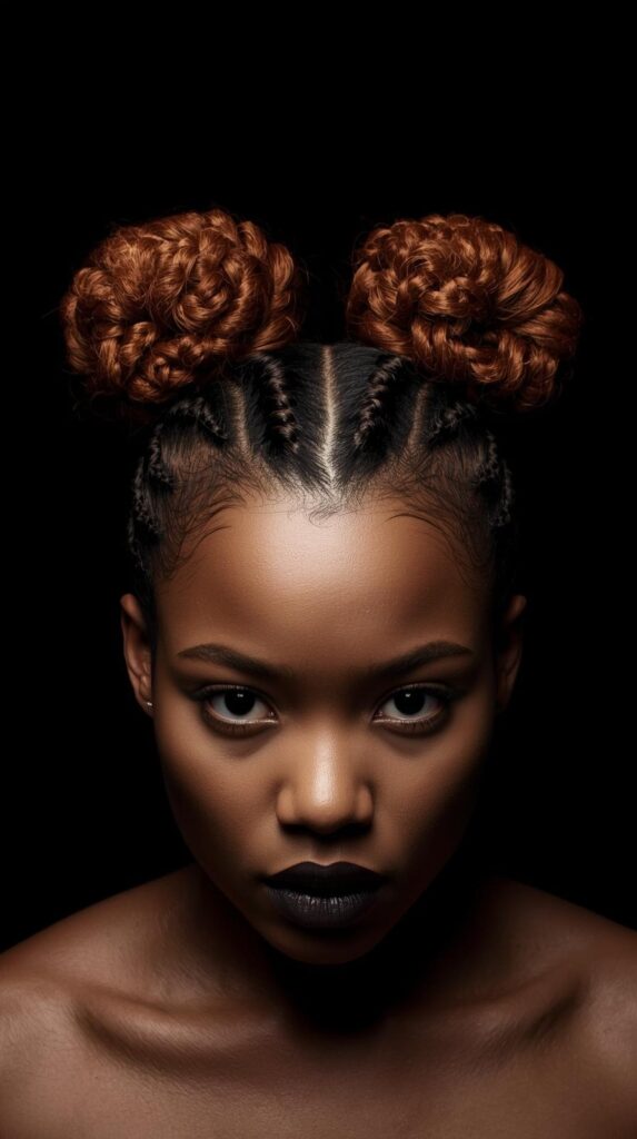 12. Braided Space Buns
