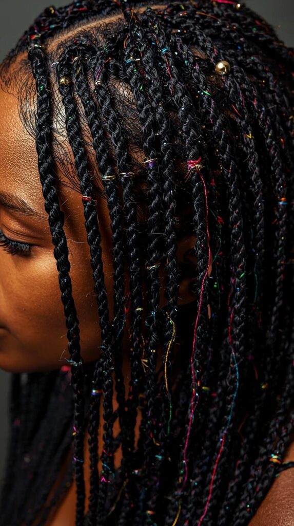12. Cornrows with Accessories