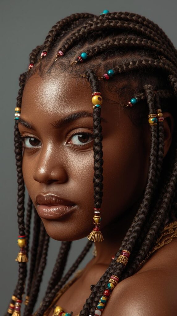 12. Cornrows with Beads or Accessories