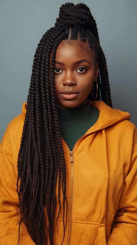 12. Half Up with Locs