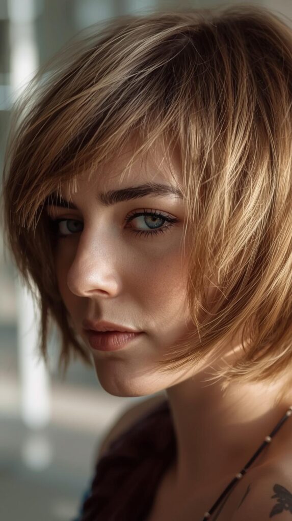 13. Feathered Textured Bob
