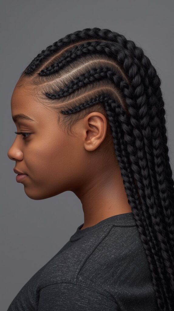 14. Half-Up, Half-Down Braids