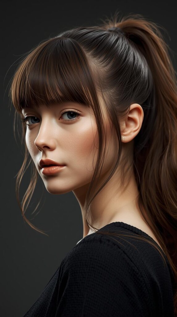 14. Ponytail with Bangs
