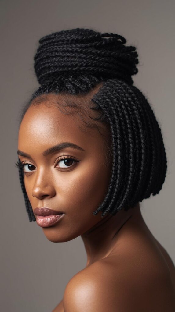 15. Natural Coil Bob Updo