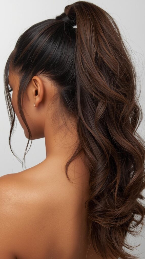 17. Faux Ponytail with Weave