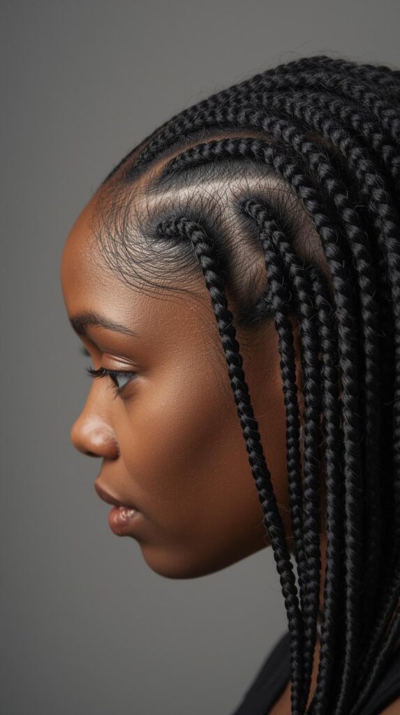 2. Side-Swept Cornrows