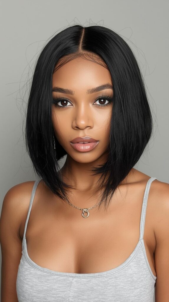 3. Bob-Length Black Wig