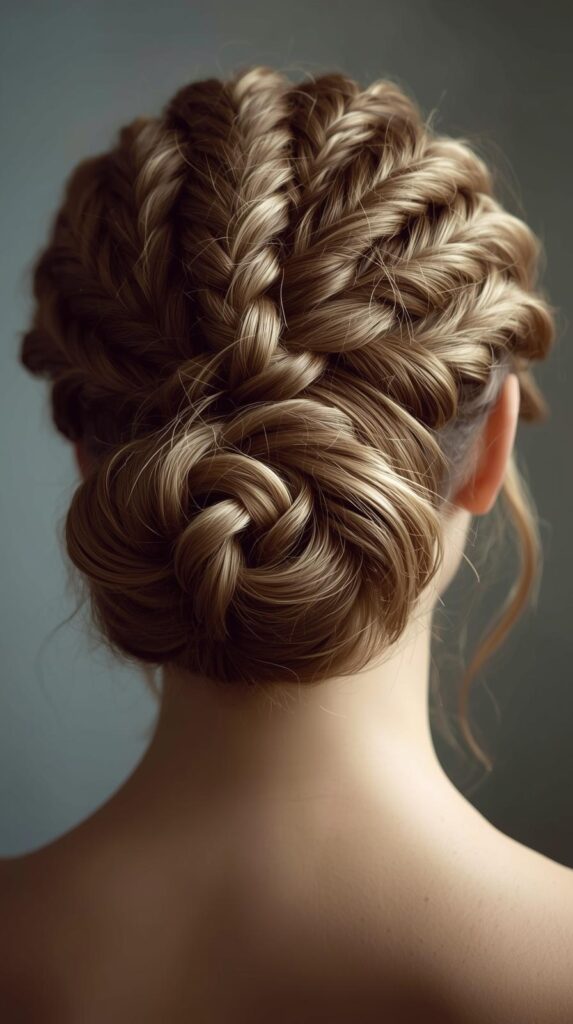 3. Braided Crown Updo