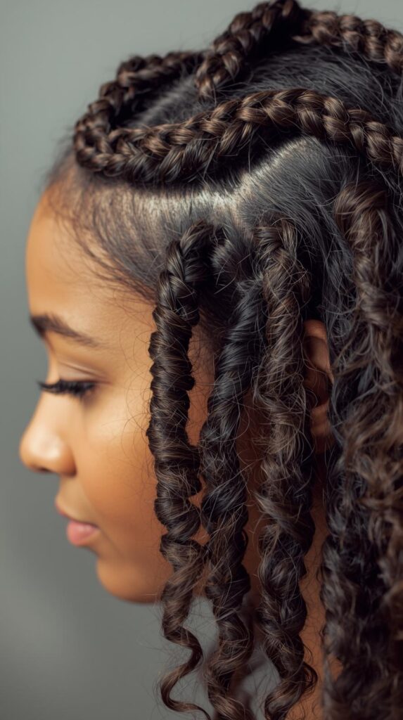 3. Braided Crown for Curly Hair