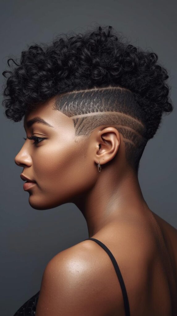 3. Curly Bald Fade
