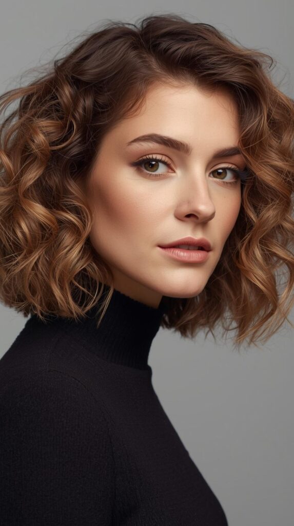 3. Layered Curly Bob