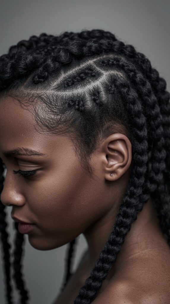 3. Side-Part Bantu Knot Out