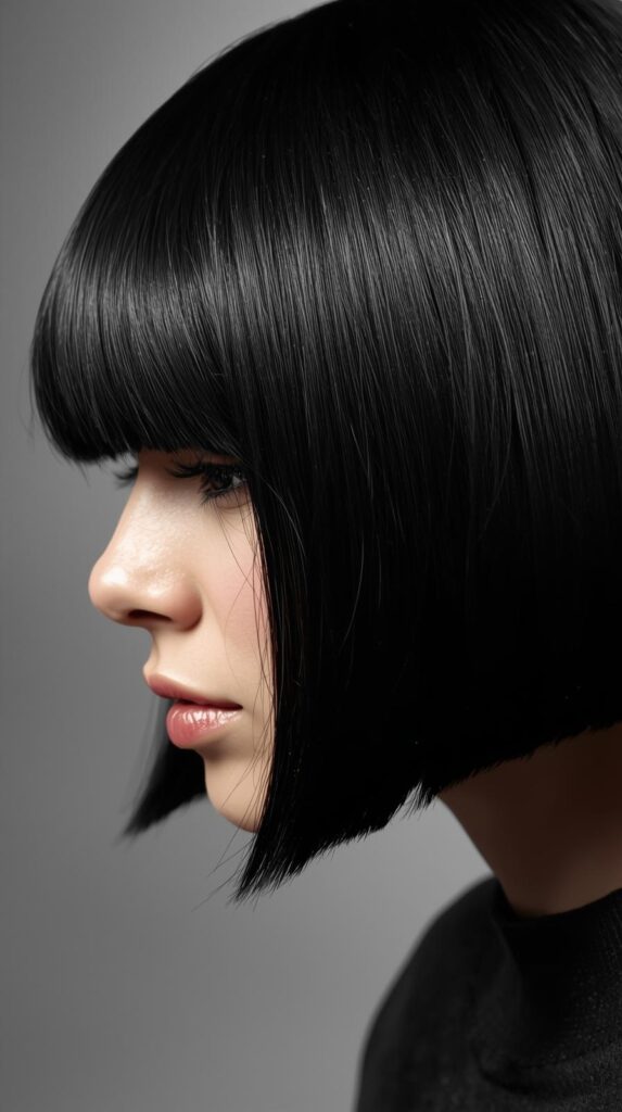 3. Side-Parted Sleek Bob
