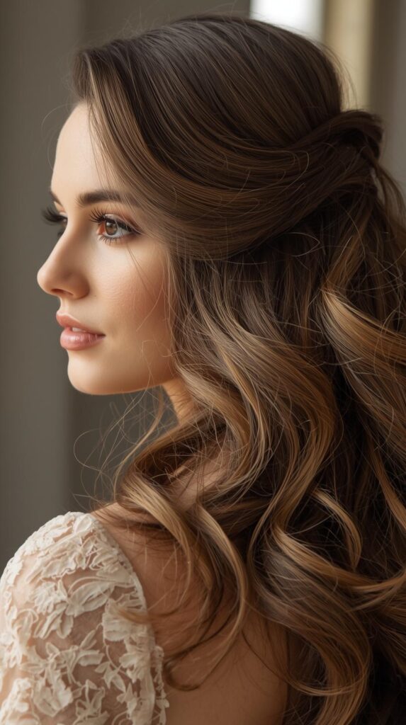 4. Half-Up, Half-Down Curls