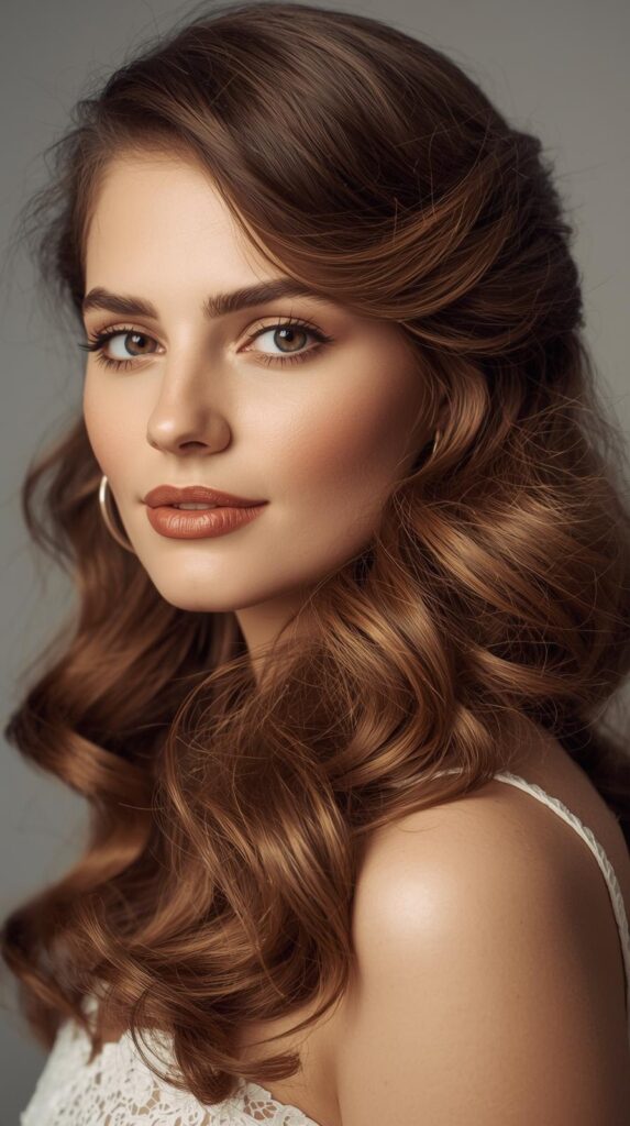 1. Classic Curls Half Up and Half Down