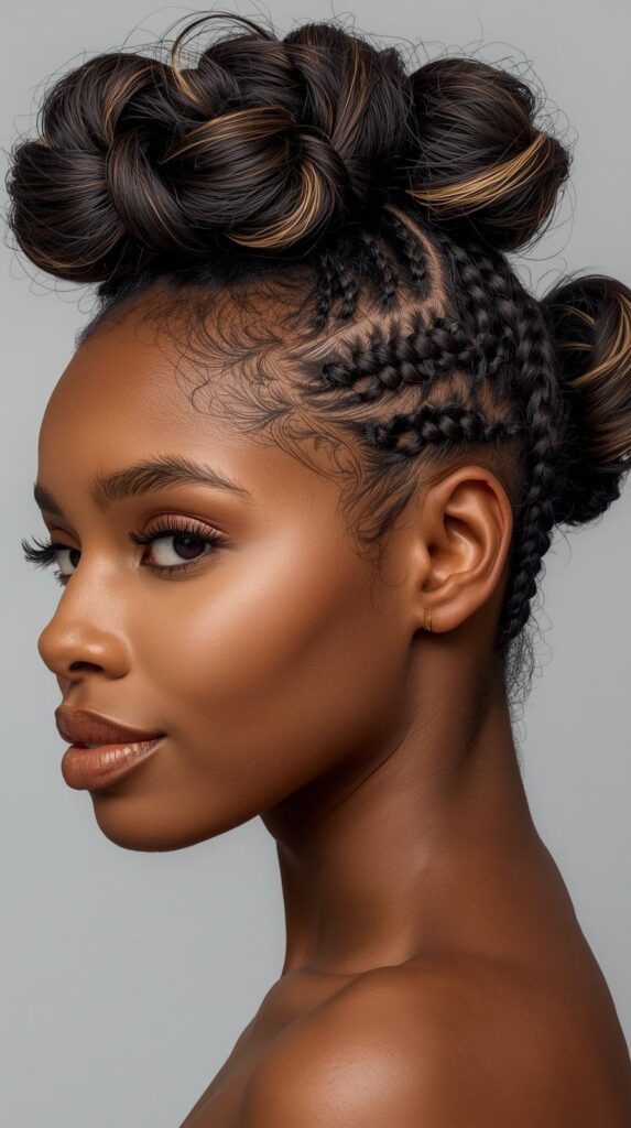 7. Bantu Knot Out with Highlights