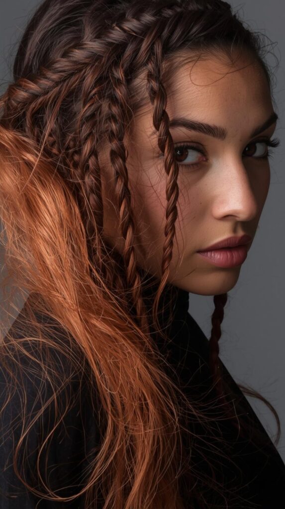 7. Copper Balayage on Braids