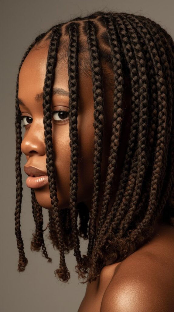 7. Cornrows with Curly Ends
