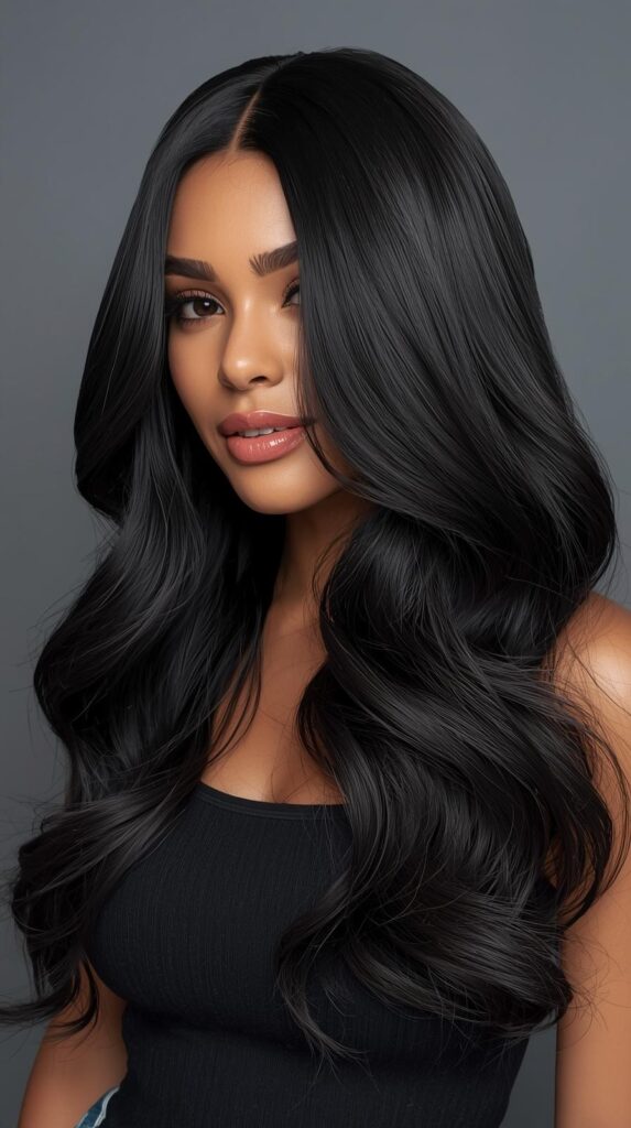 7. Layered Black Wig