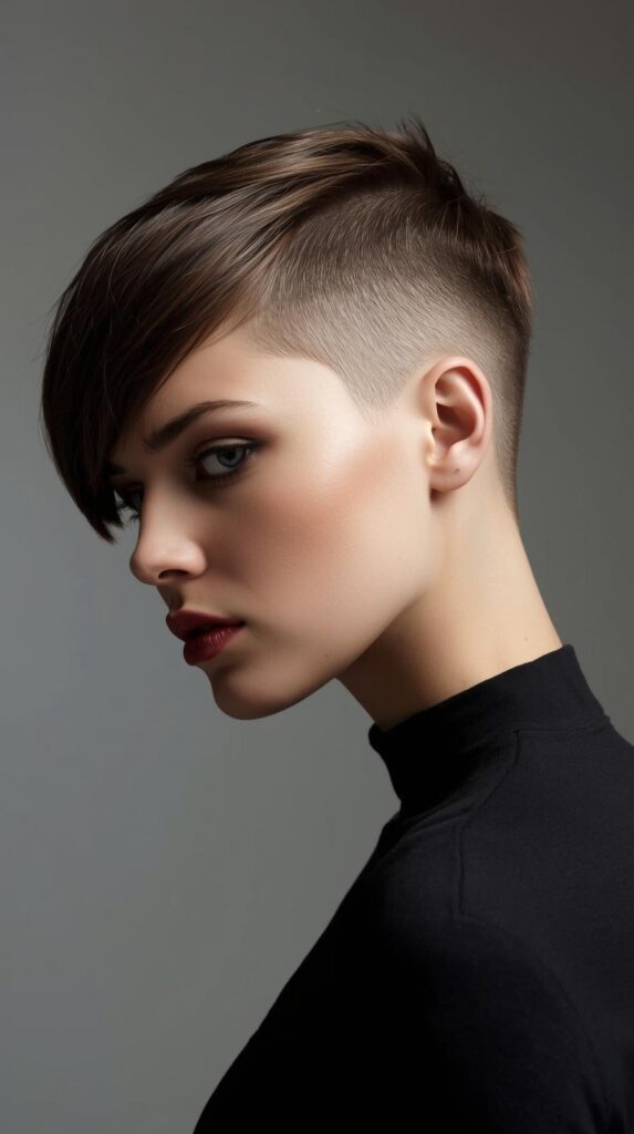 8. Asymmetrical Pixie with Tapered Nape
