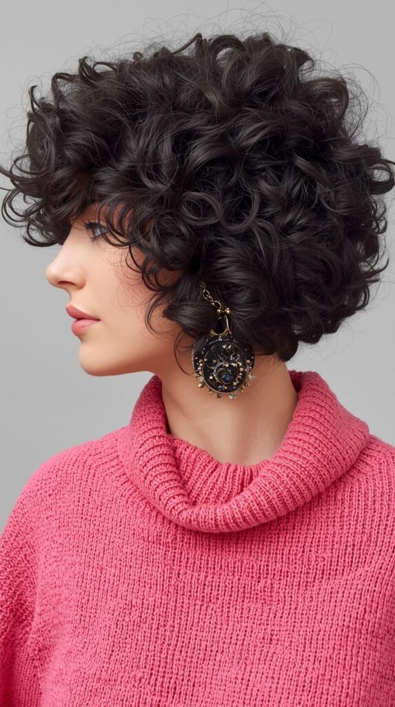 8. Curly Layered Bob