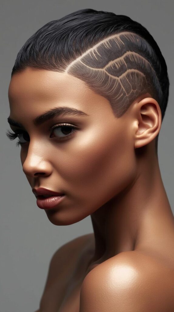 9. Bald Fade with Waves