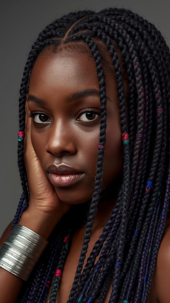 9. Cornrows with Cuffs, Threads, or Color Accents