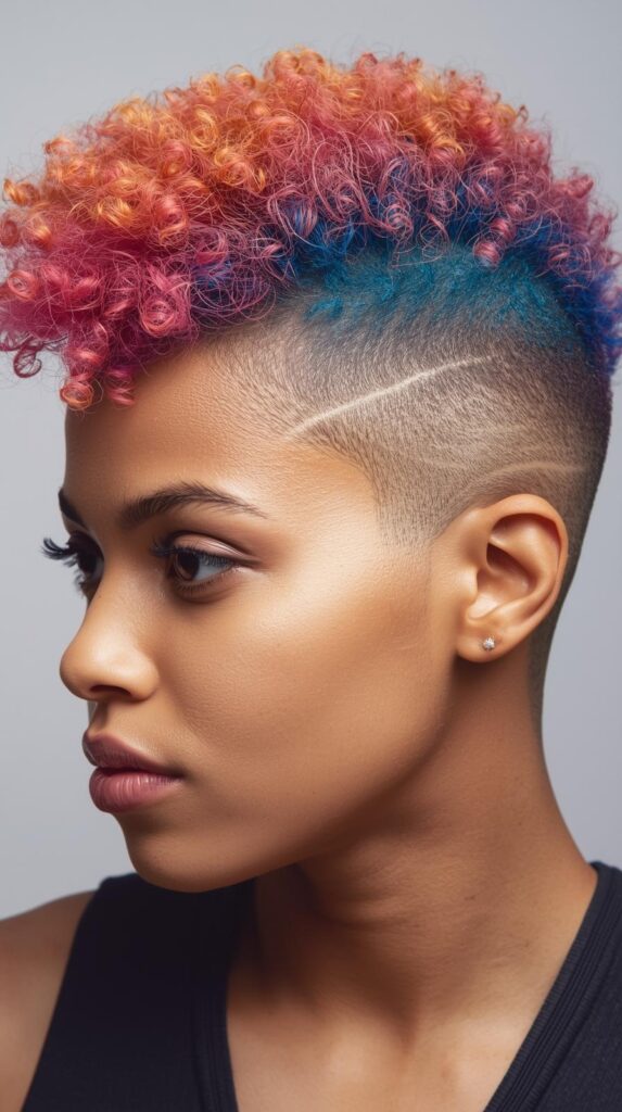 3. Curly Mohawk with Shaved Sides