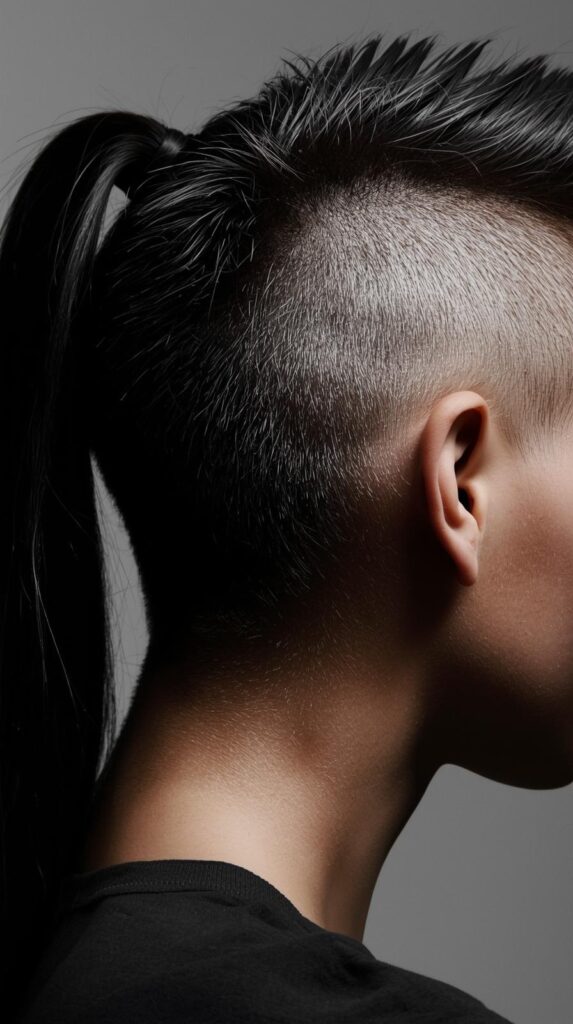 9. Faux Hawk Ponytail