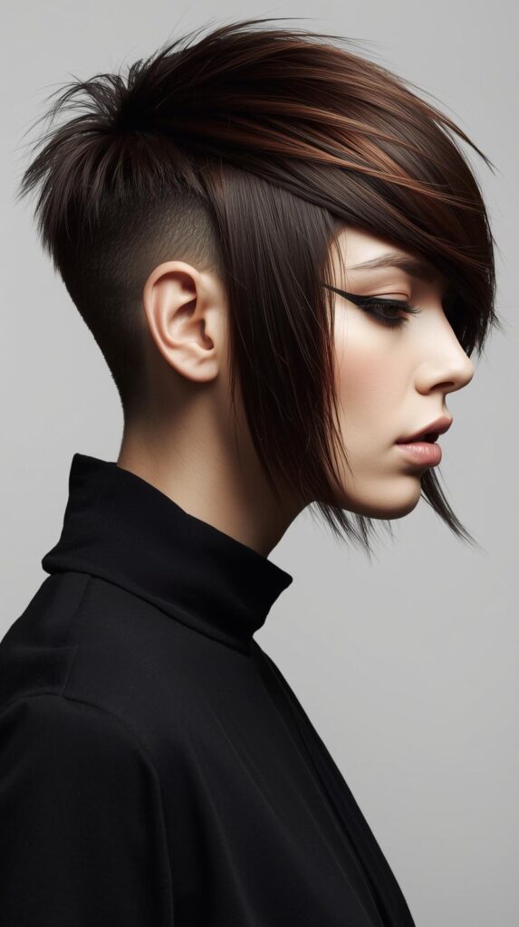 1. Bold Asymmetrical Pixie With Side-Swept Extensions