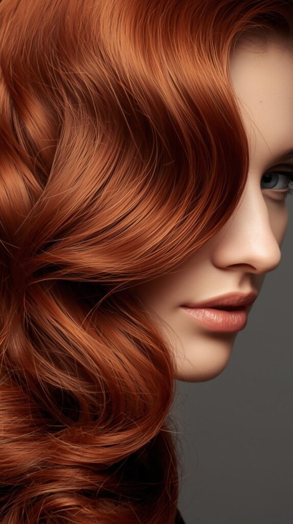 1. Bold Cinnamon Copper Waves with Dimensional Shine