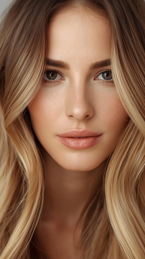 1. Honey Blonde with Soft Chestnut Lowlights