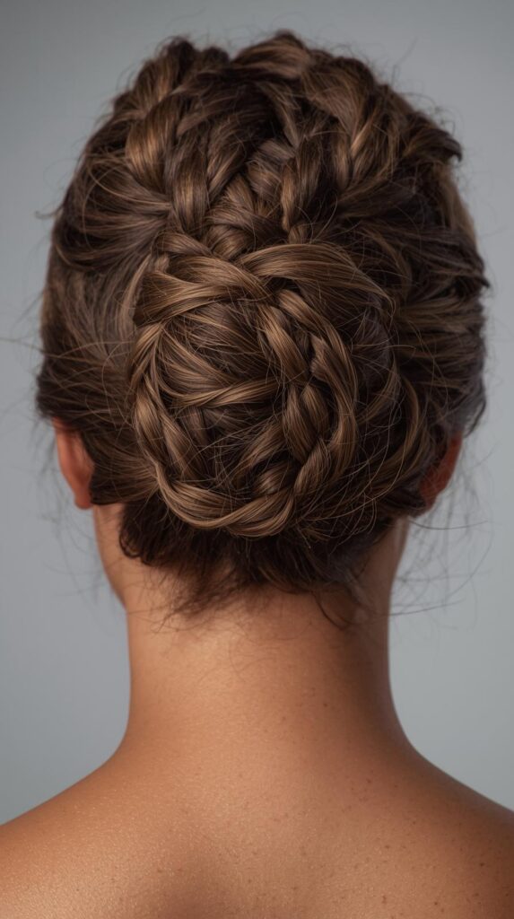 10. Braided Crown Updo