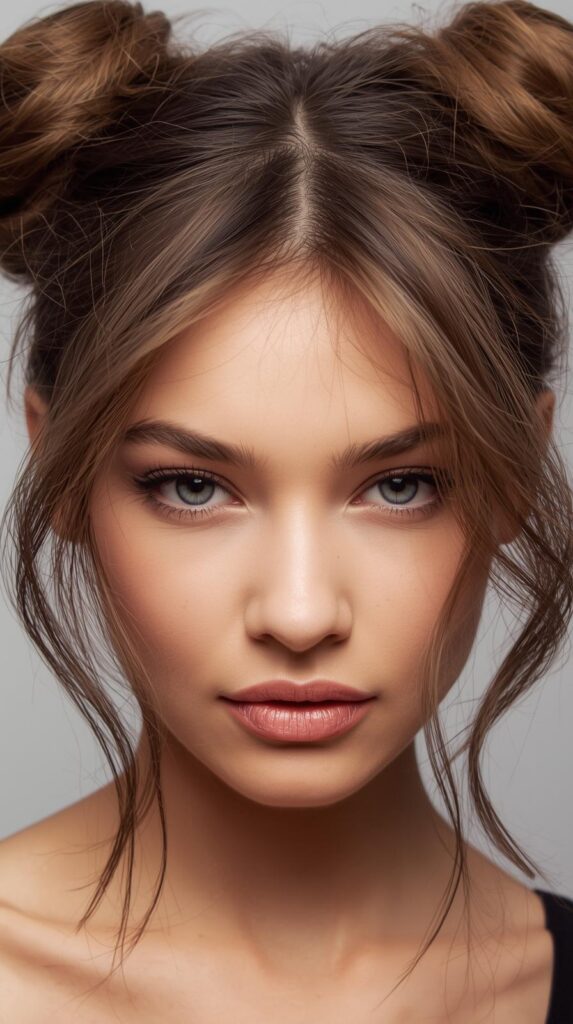 11. Half-Up Space Buns with Loose Ends