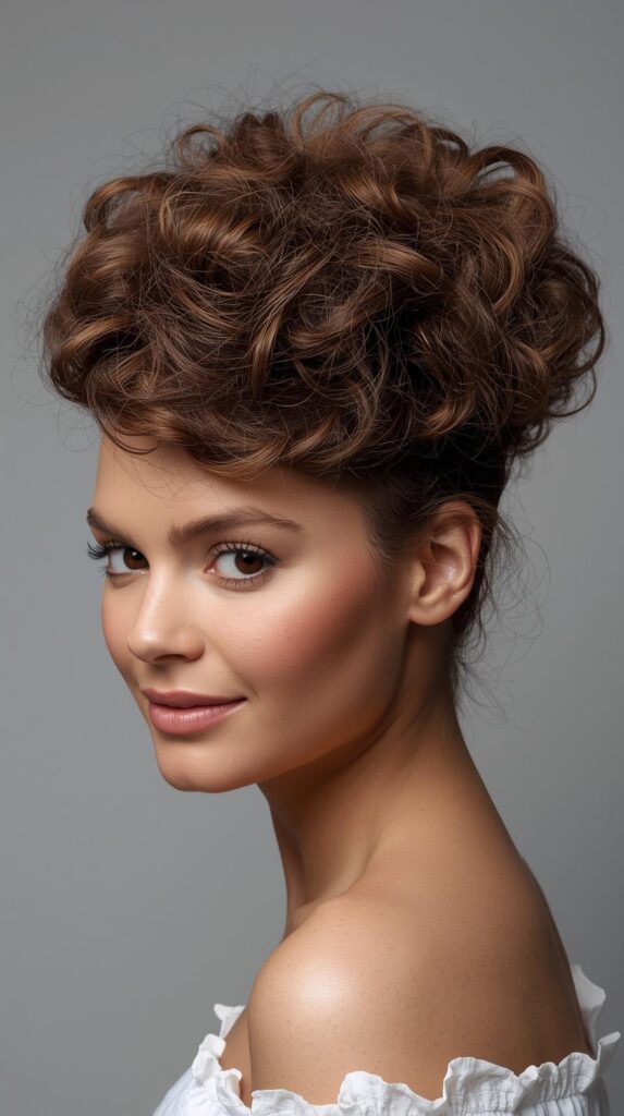 11. Voluminous Curly Up-Flip