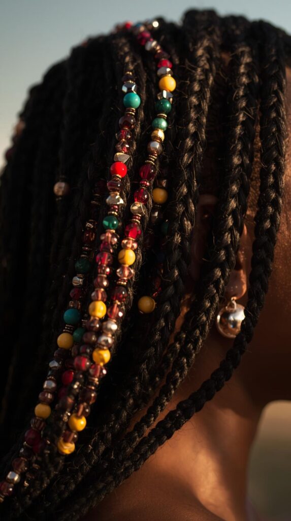 12. Box Braids with Beads