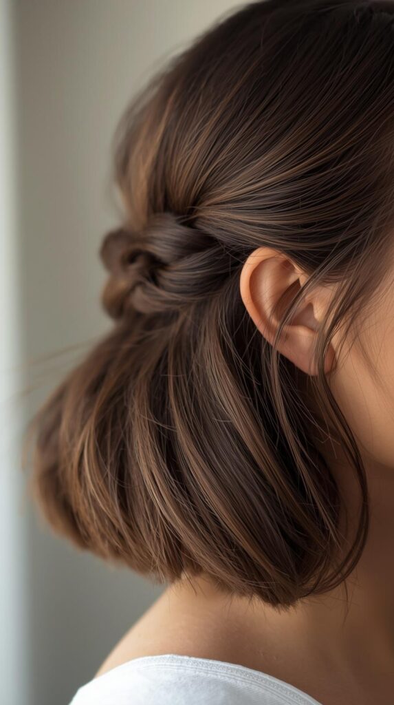 12. Half-Up Twist for Short Hair