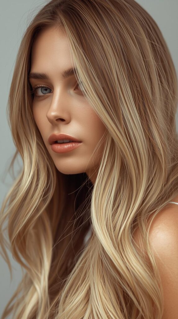 13. Creamy Blonde on Long Layers