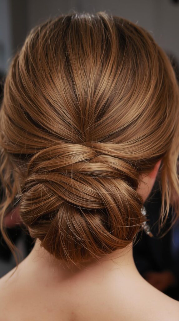 13. Glam Low Bun With Face-Framing Strands