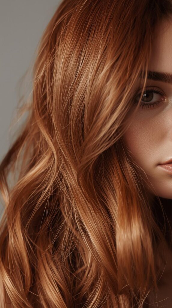 13. Textured Cinnamon Copper Waves for Effortless Movement