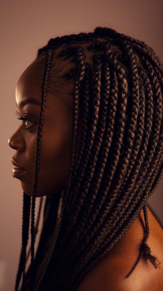 14. Box Braids for Long-Lasting Winter Protection
