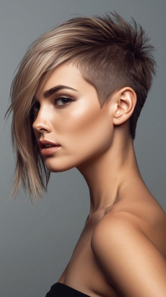 17. Asymmetrical Pixie With Long-Side Extensions for Dramatic Sweep