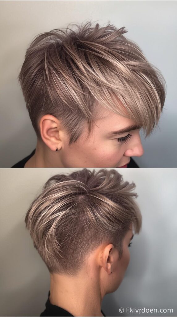 2. Layered Pixie With Extensions for Extra Fullness