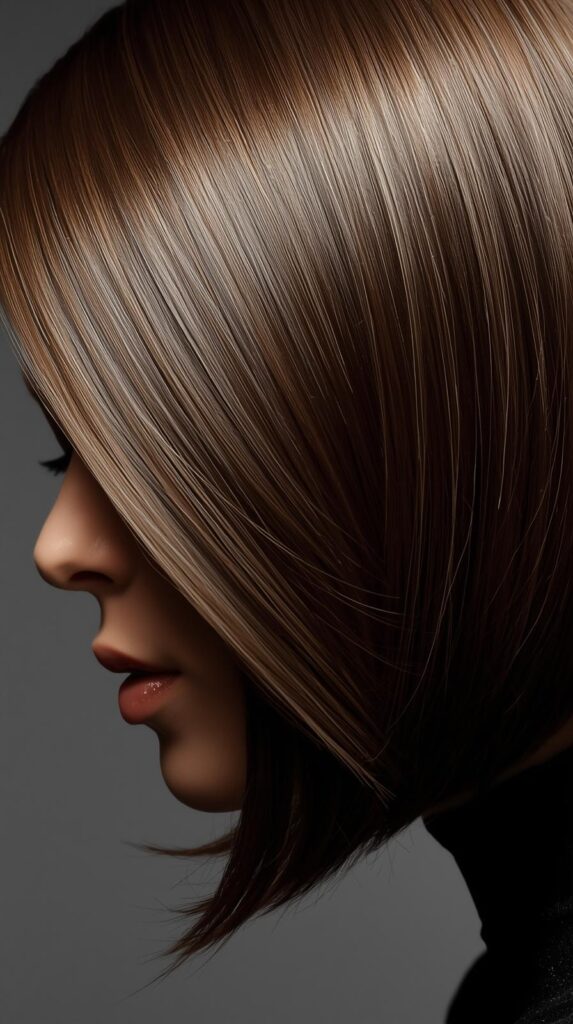 2. Sleek Side-Part Bob with Shine