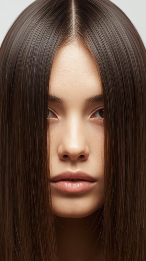 2. Sleek Straight Hair with Middle Part