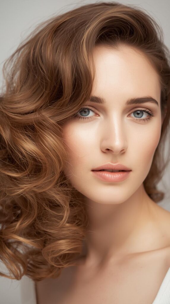 2. Soft Curly Side Part for Effortless Elegance