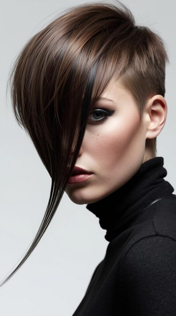 3. Asymmetrical Pixie With Long Front Extensions