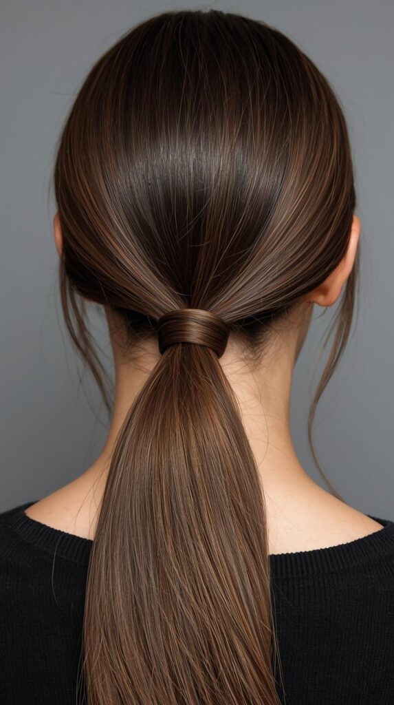 3. Sleek Low Ponytail