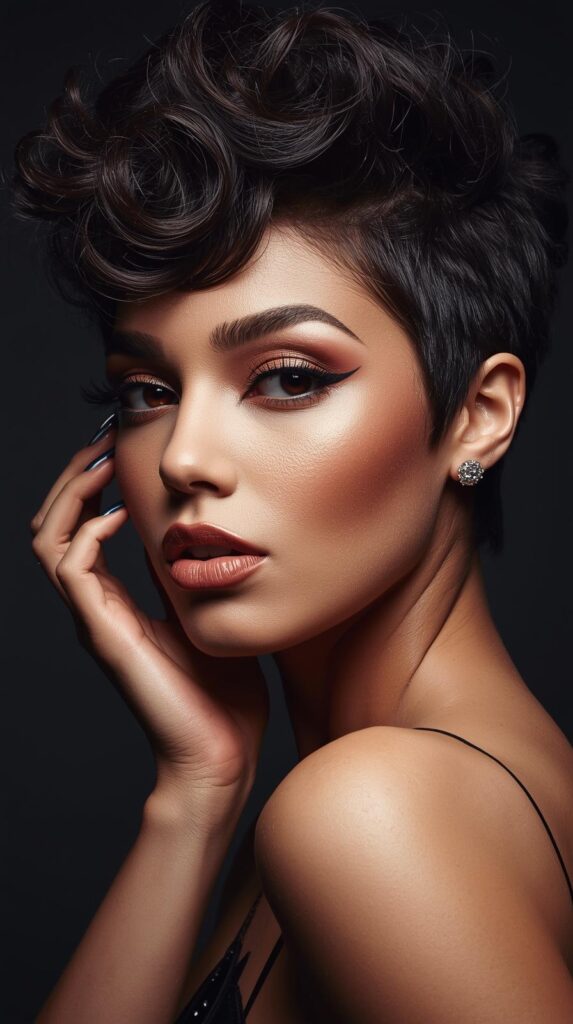 3. Voluminous Curly Pixie for Bold Glam