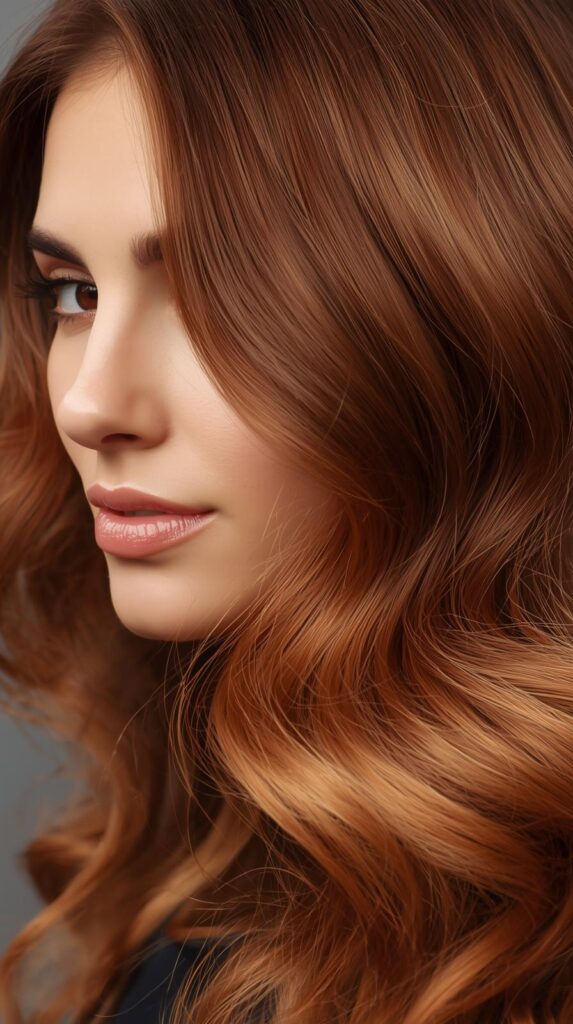 4. Cinnamon Copper Waves with Honey-Tinted Ends